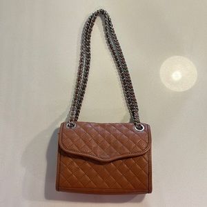 Rebecca Minkoff Quilted Affair Cognac Leather Shoulder Bag/Crossbody